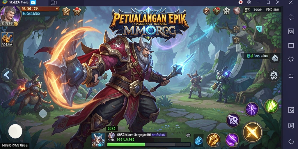 Tampilan gameplay epik dalam dunia petualangan MMORPG 555ZK.
