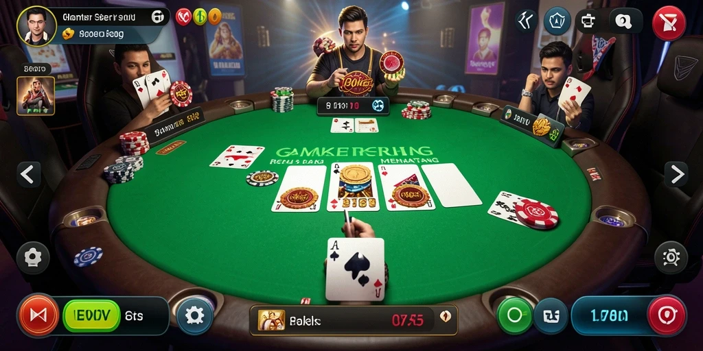 Tampilan gameplay Poker yang menarik dan interaktif.
