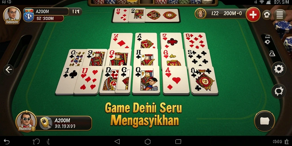 Screenshot A200M menampilkan gameplay seru permainan Domino.
