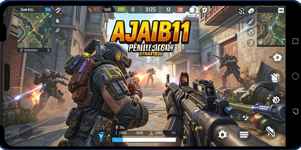 Tampilan seru dari gameplay AJAIB11 saat aksi tembak-menembak berlangsung.