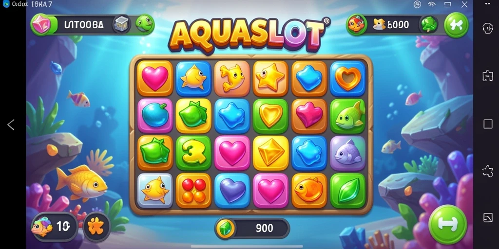 Tampilan gameplay AQUASLOT yang seru dan penuh warna.