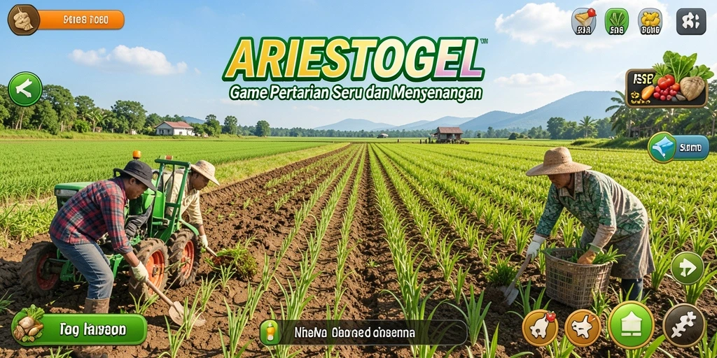 Tangkapan layar menarik dari gameplay ARIESTOGEL dalam bertani.