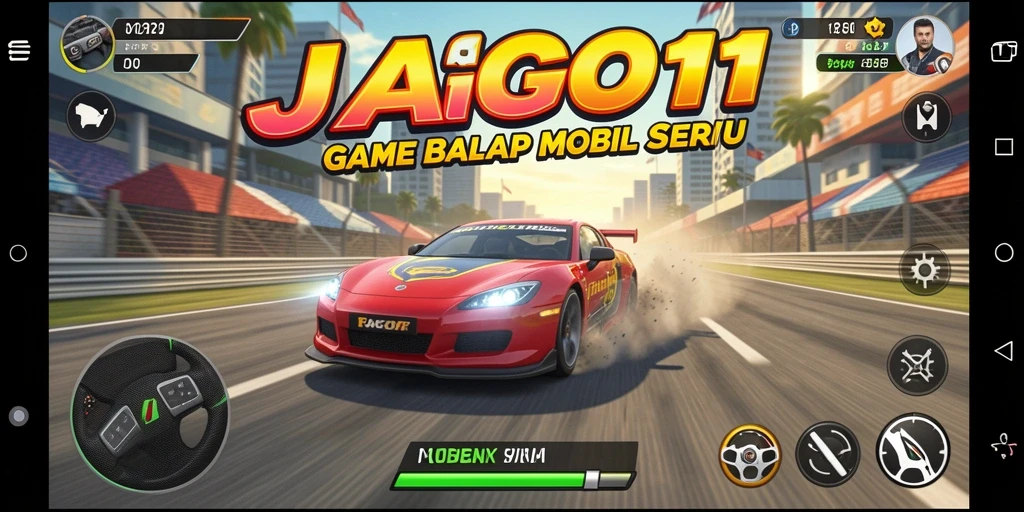 Gameplay mendebarkan JAGO11 dengan kecepatan tinggi di lintasan balap.