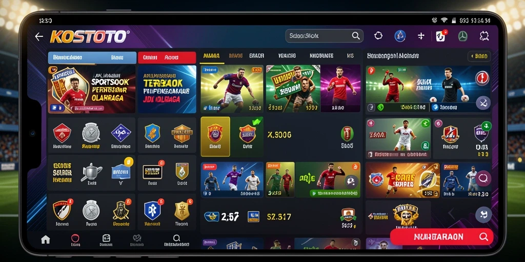 Tampilan menarik dari gameplay KOSTOTO dalam taruhan olahraga.