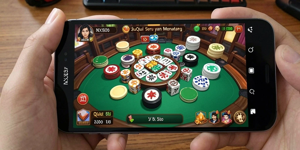 Screenshot gameplay NX303 dengan suasana permainan QiuQiu.