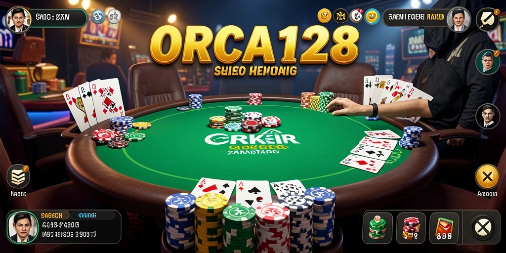 Gameplay Poker menegangkan di ORCA128 dengan pemain yang berkompetisi.