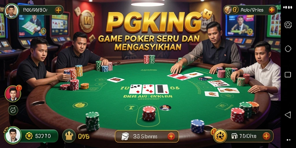 Tampilan gameplay PGKING dengan aksi Poker yang mendebarkan.
