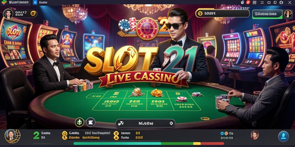 Tampilan permainan Live Casino yang mendebarkan di SLOT21.