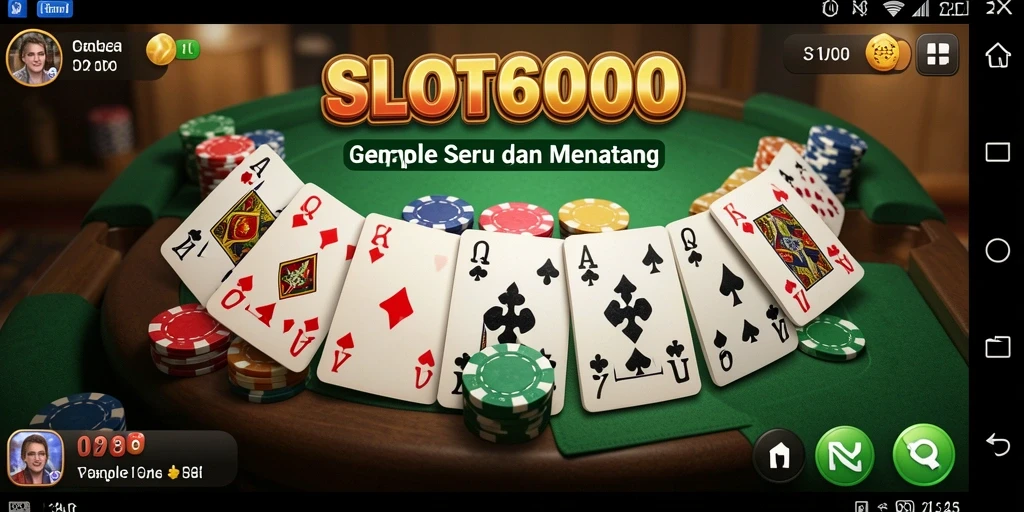 Tampilan menarik dari gameplay Gaple di SLOT6000.