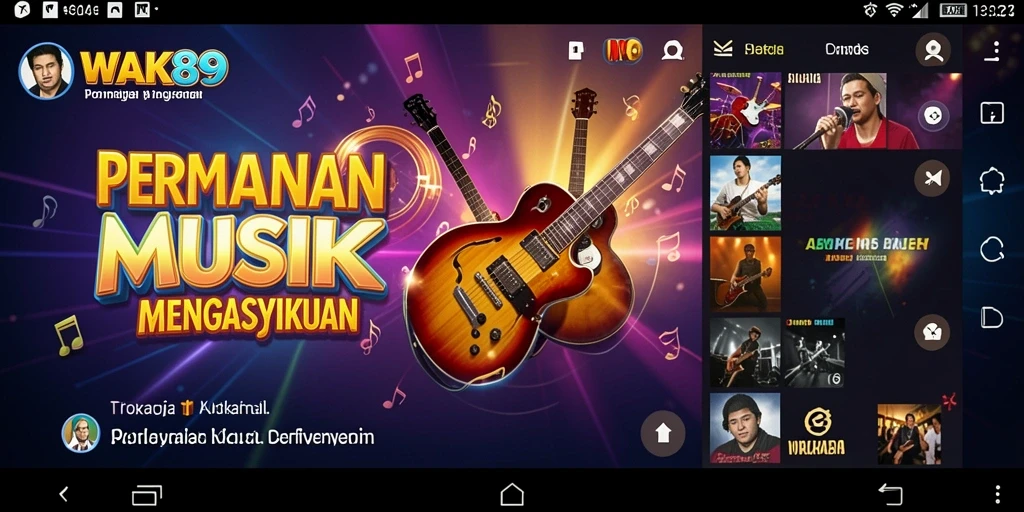 Screenshot gameplay WAK89 yang menampilkan interaksi musik yang seru.
